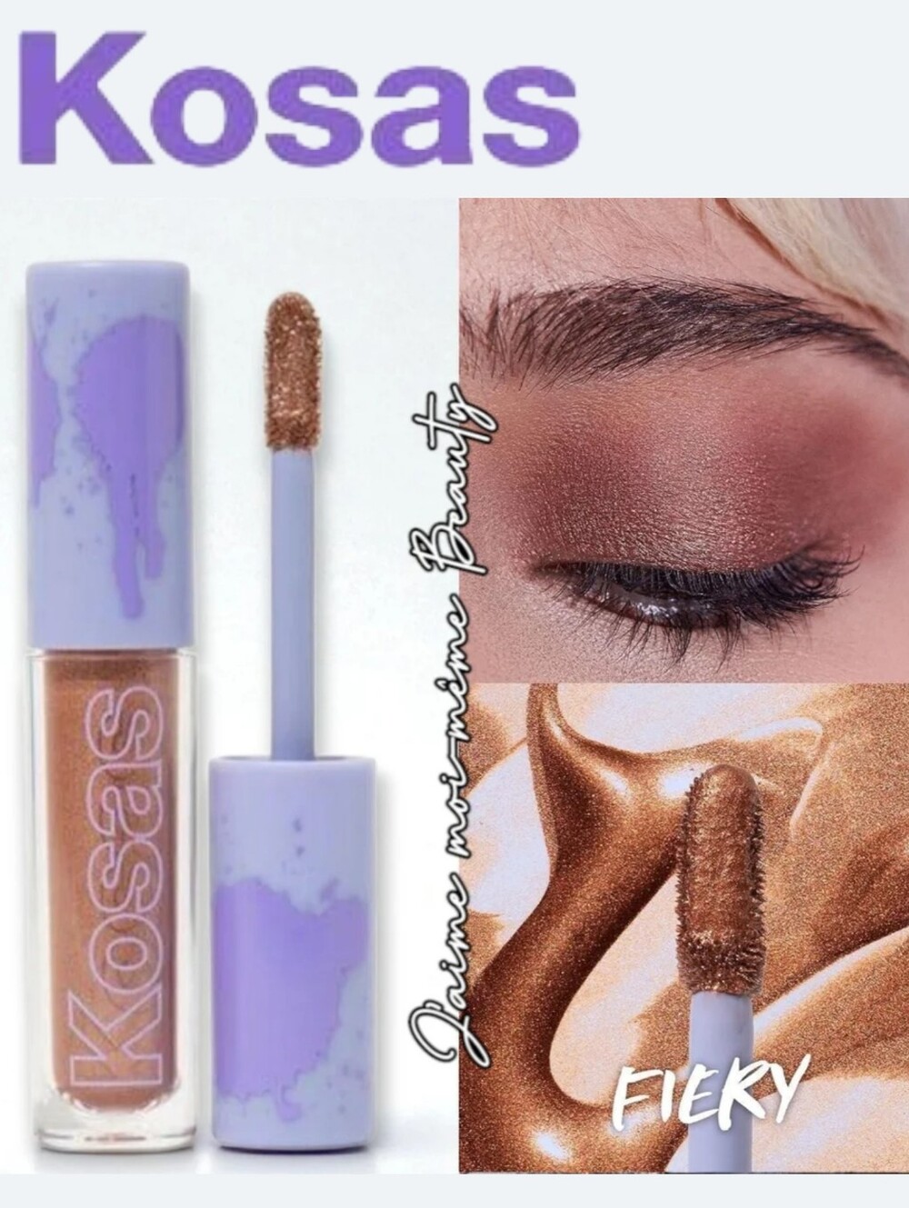 Kosas 10 Second Liquid Eyeshadow In FIERY- WARM SHIMMERING BRONZE
